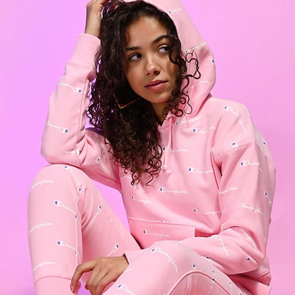 alex pink champion hoodie